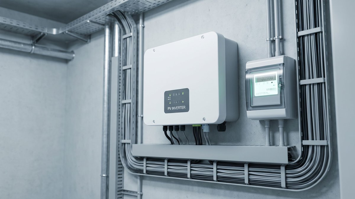 Onduleur solaire et compteur de production d'une installation photovoltaïque