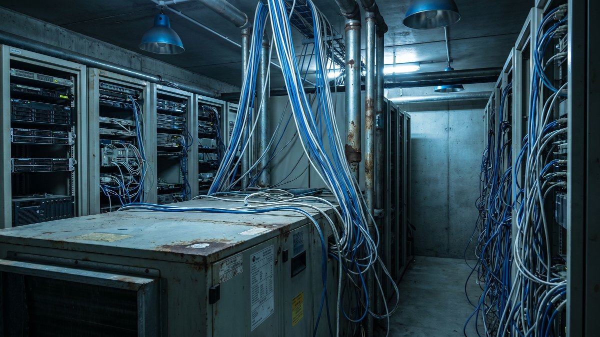 Infrastructure de refroidissement et baies de serveurs d'un data center, illustrant le risque d'obsolescence
