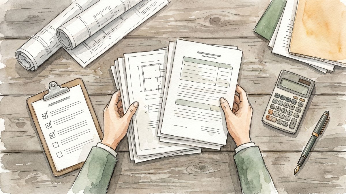 Dossier d'aides à la rénovation énergétique organisé sur une table en bois