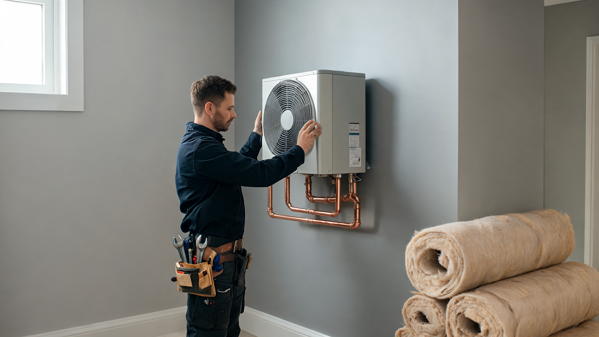 Installation d'une pompe à chaleur air-eau lors d'une rénovation énergétique