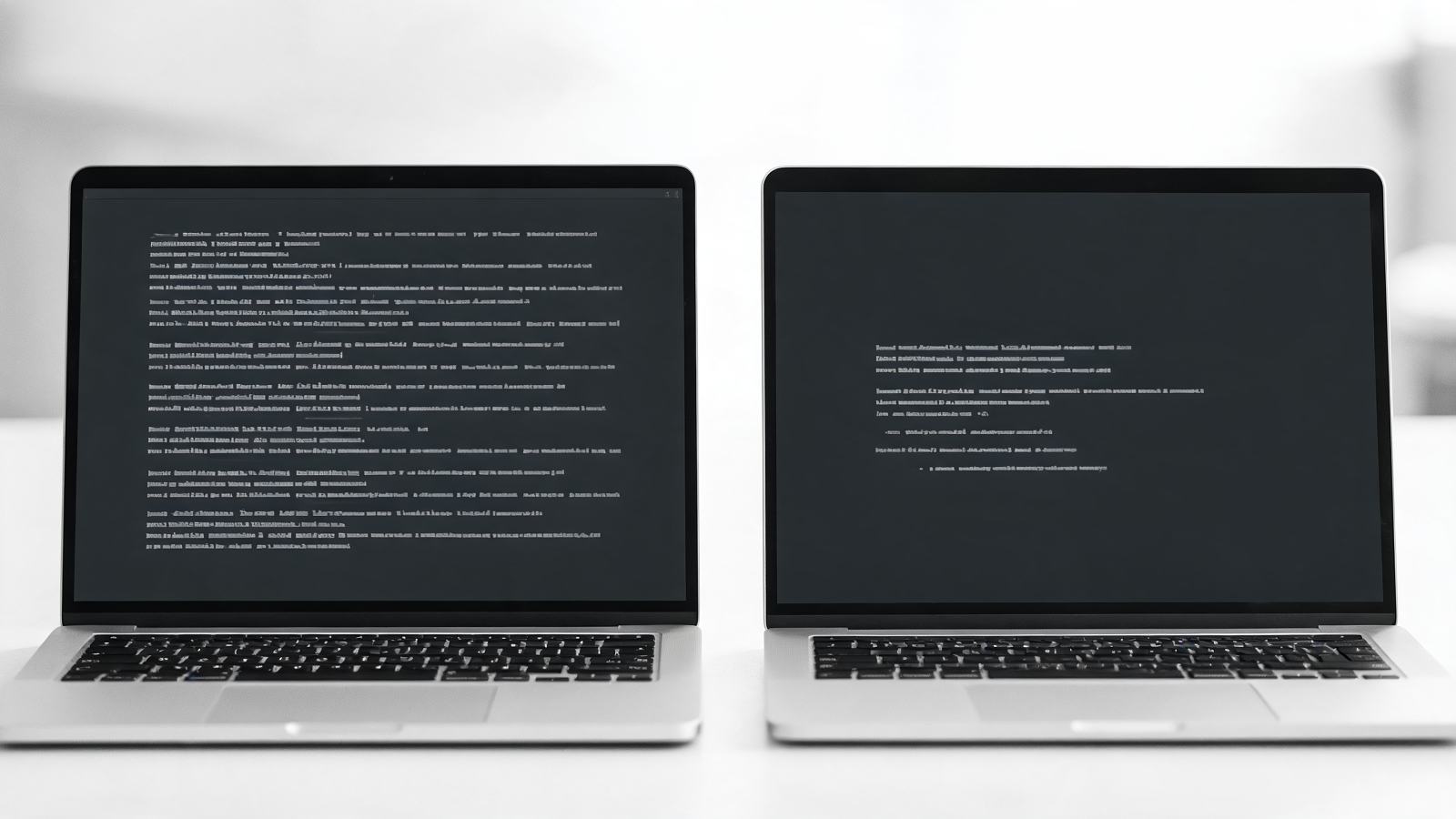 Deux fichiers llms.txt affichés côte à côte dans un éditeur de texte