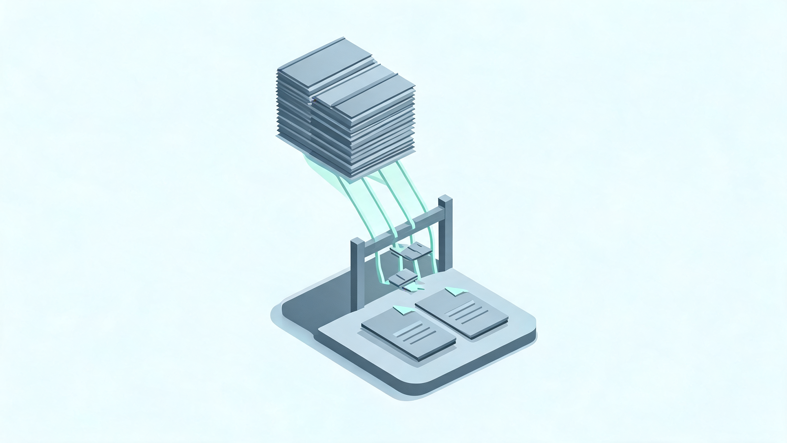 Isometric illustration of a documentation page tree generating two agent facing text files at a domain root
