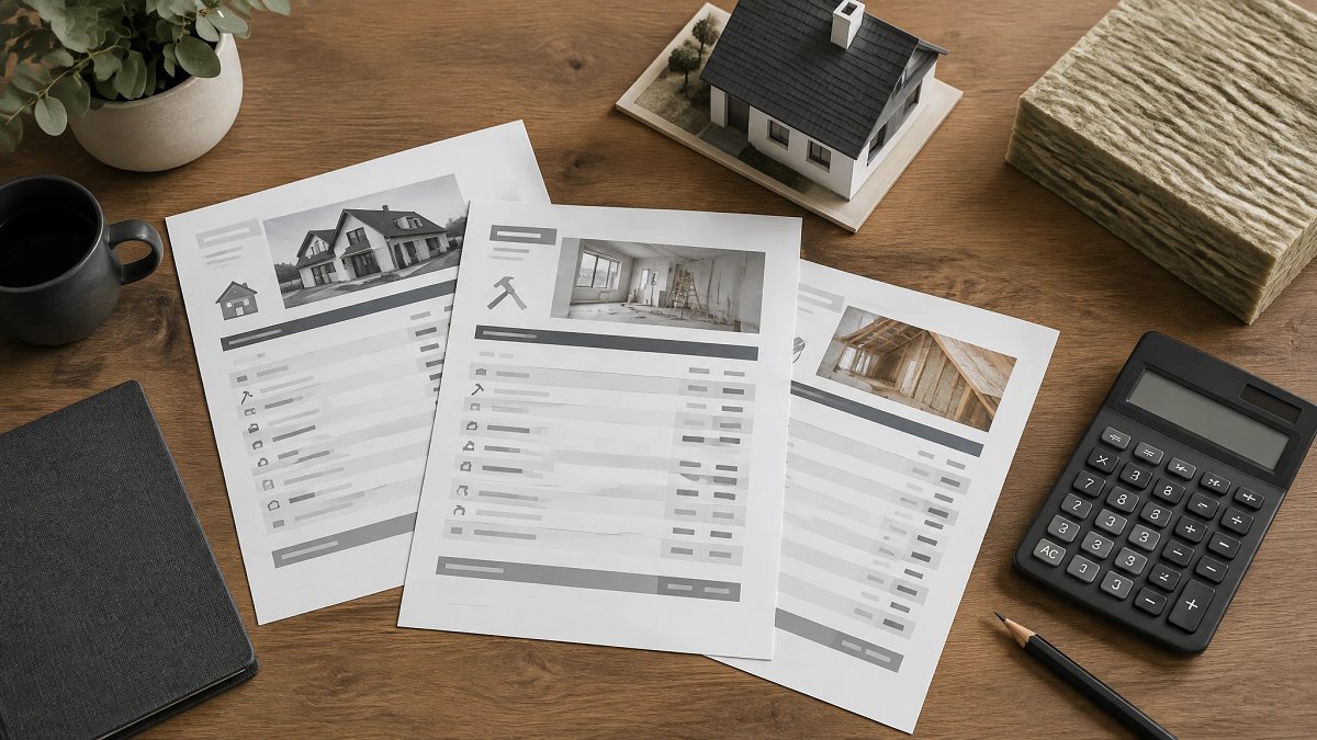 Devis de rénovation, calculatrice et échantillon d'isolant pour comparer les scénarios de financement