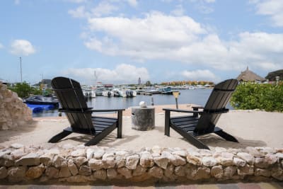 Villa terrace at sunset