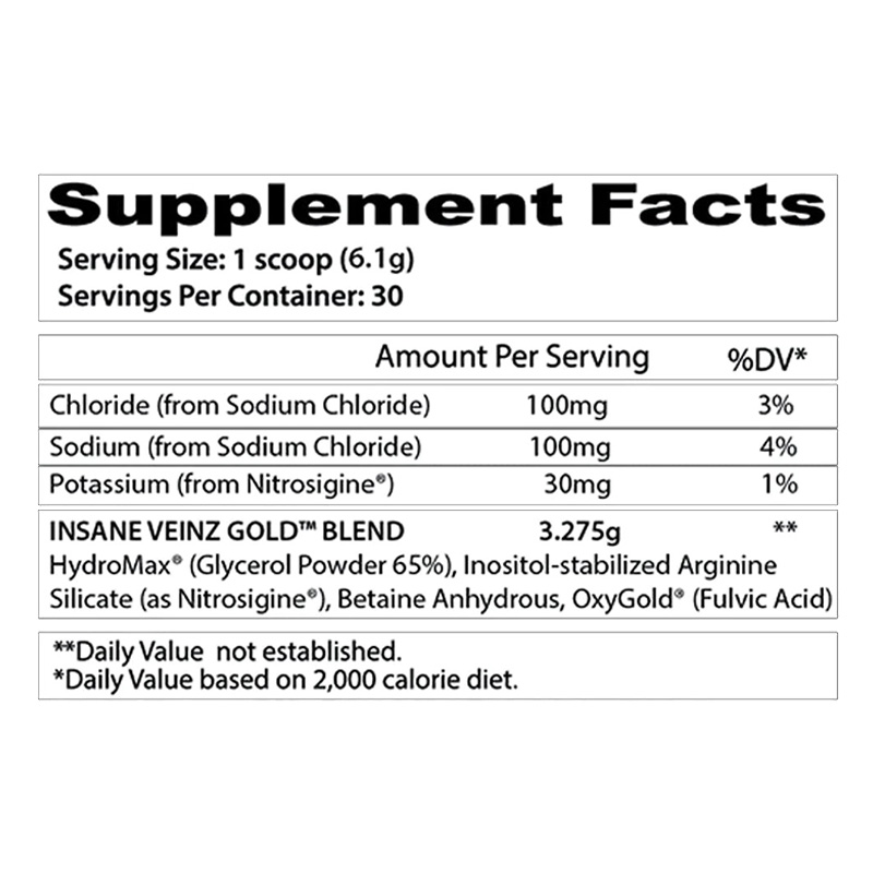 INSANE VEINZ (GOLD) FRUIT PUNCH - Informacion nutricional