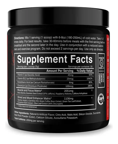 The Ripper FRUIT PUNCH - Informacion nutricional