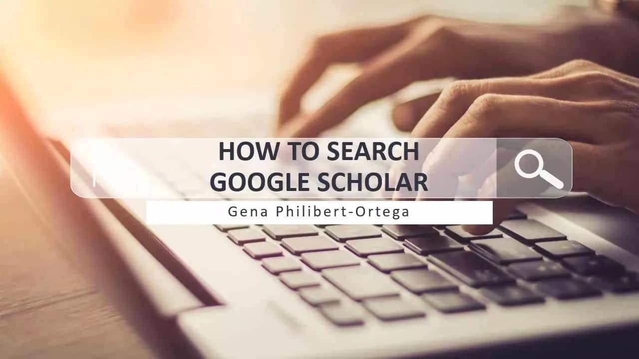 How to Search Google Scholar