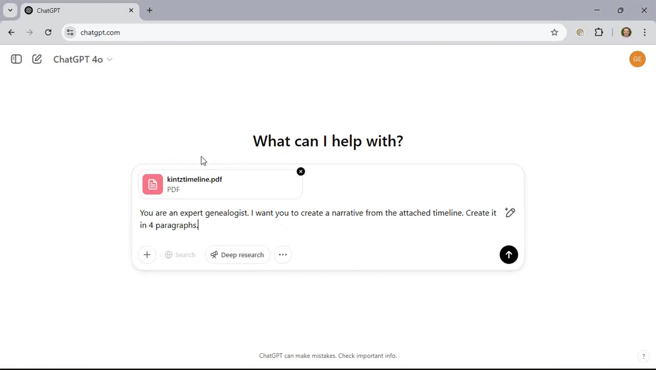 Streamlining Genealogical Research Plans with AI: A Step-by-Step Guide