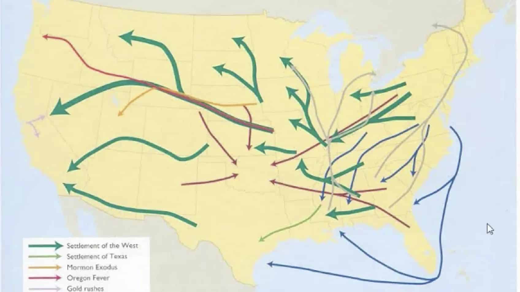 Migration Patterns East of the Mississippi Prior to 1860