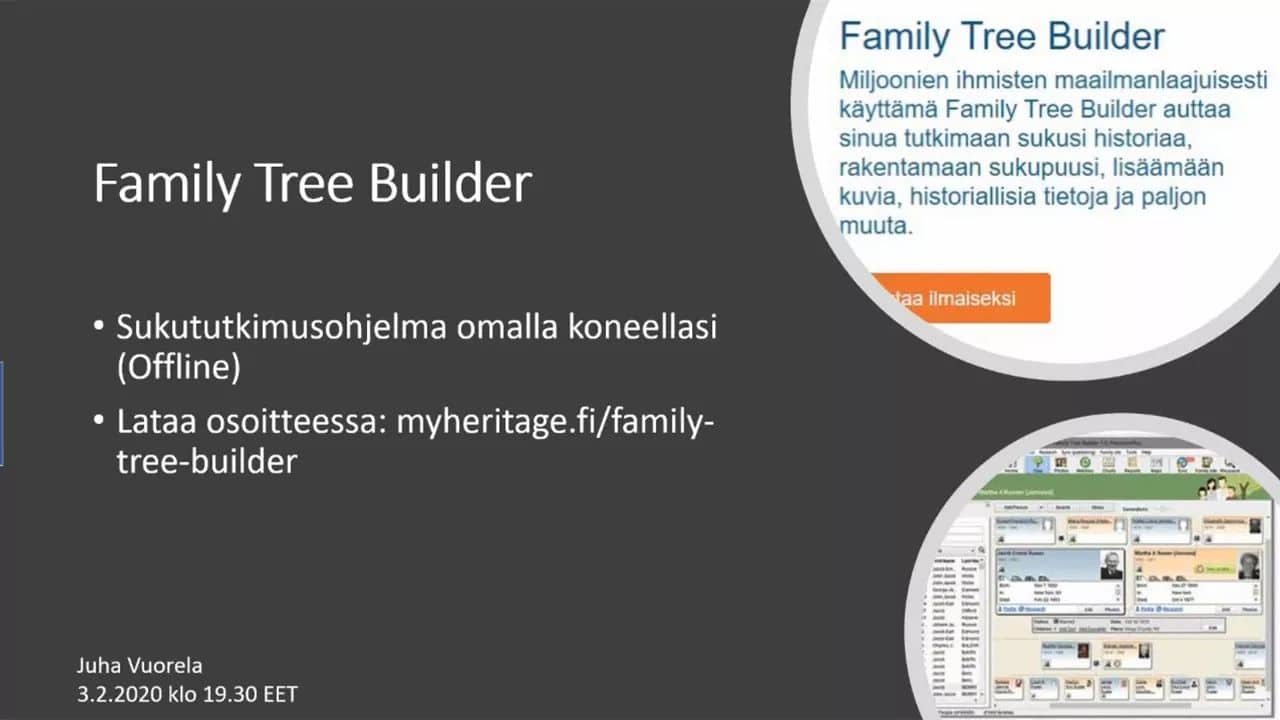 Family Tree Builder-sukupuuohjelma