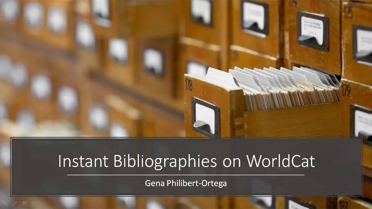 Instant Bibliographies on WorldCat