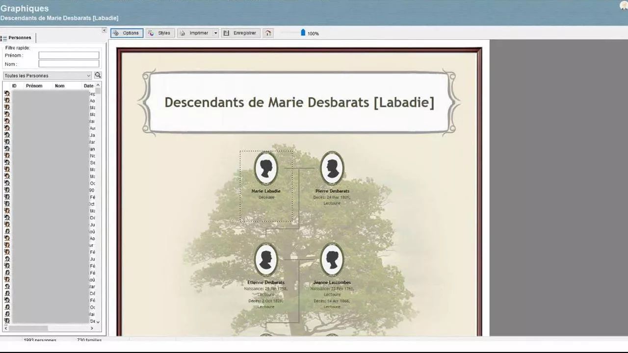 Family Tree Builder, les outils utiles du logiciel