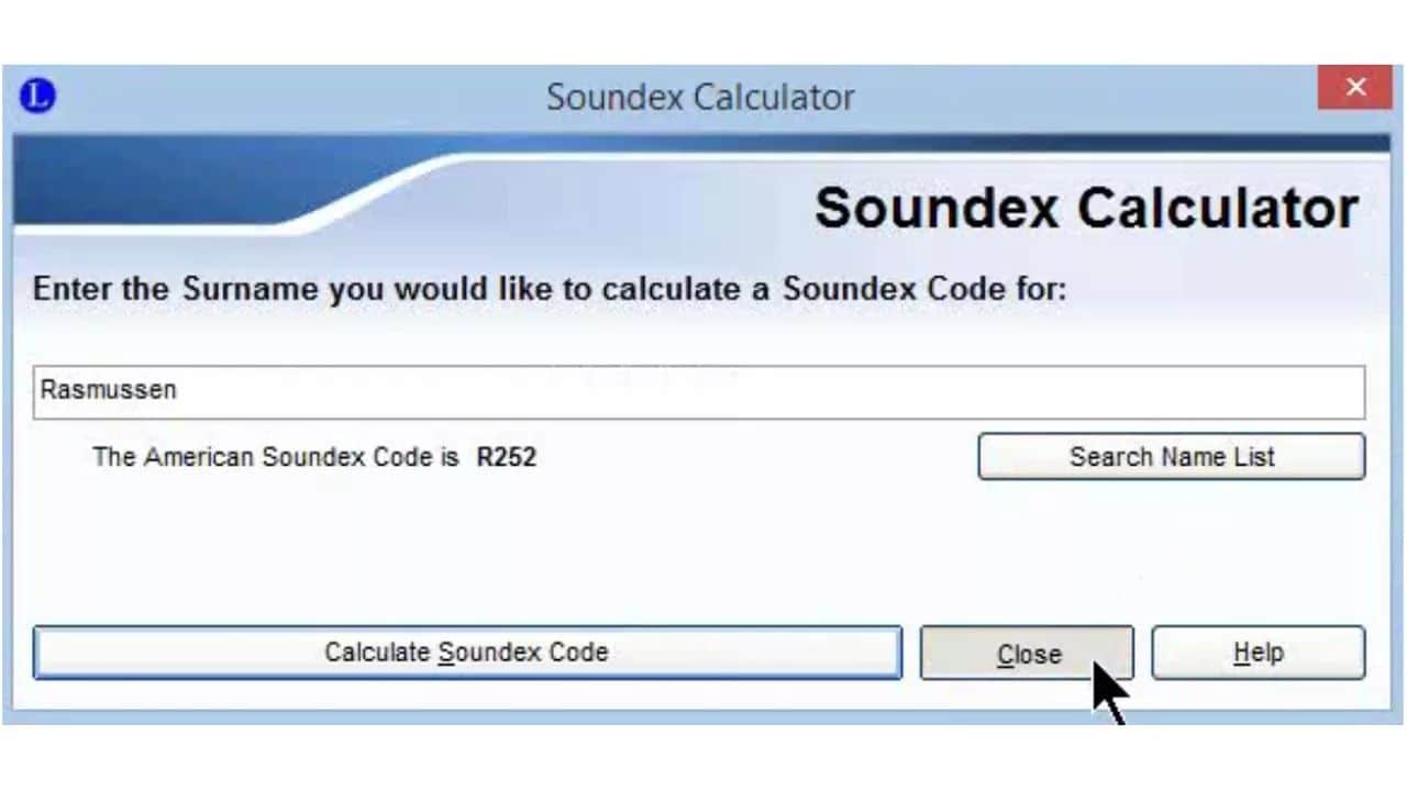 Legacy's Soundex Calculator