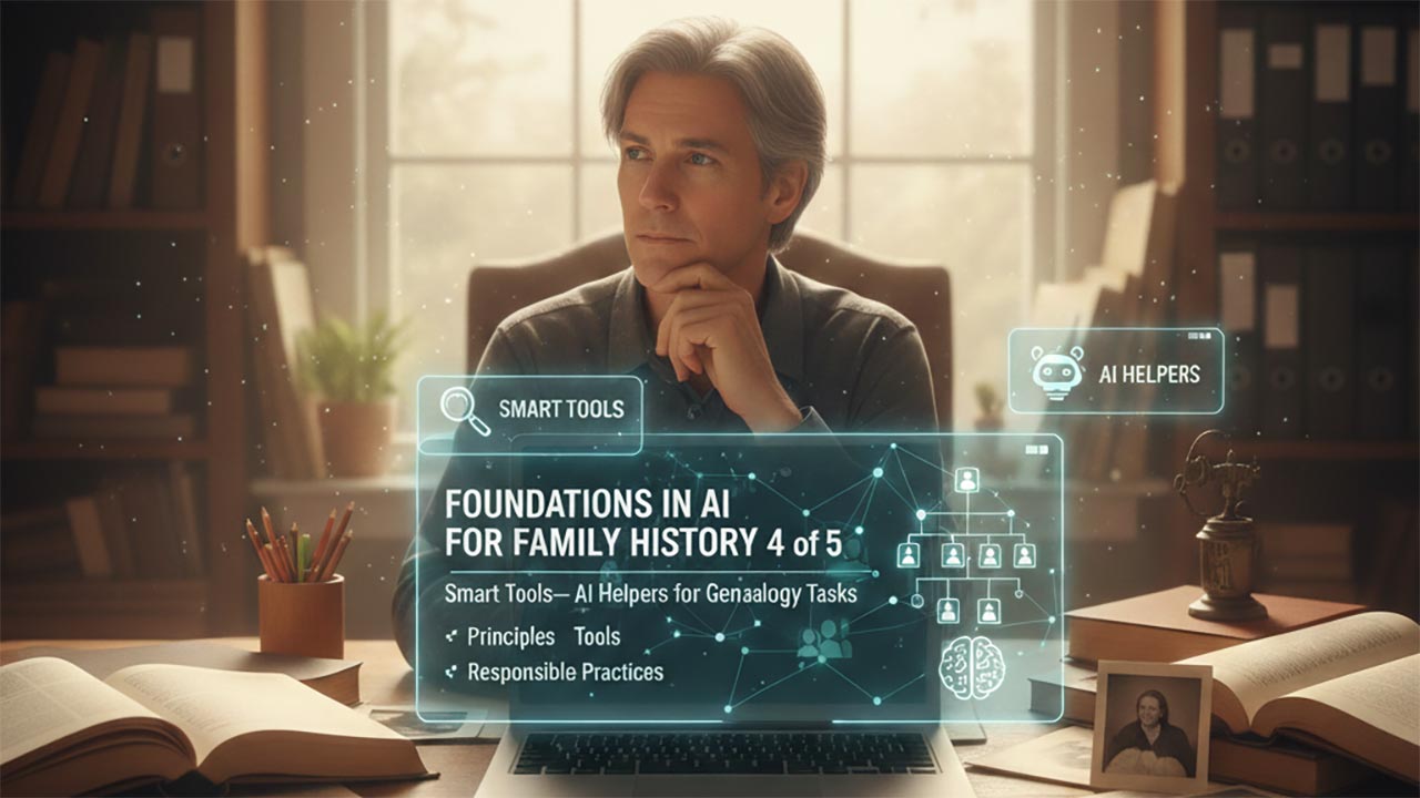 Foundations in AI for Family History 4 of 5: Smart Tools—AI Helpers for Genealogy Tasks