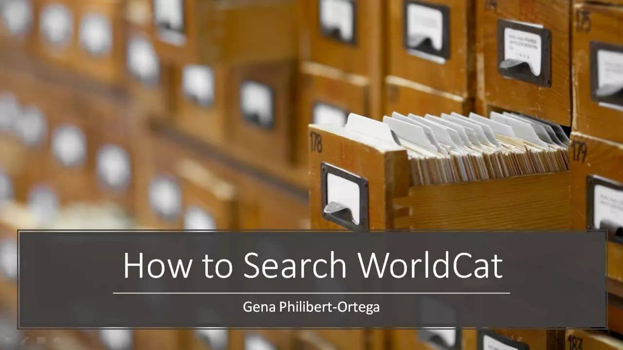 How to Search WorldCat