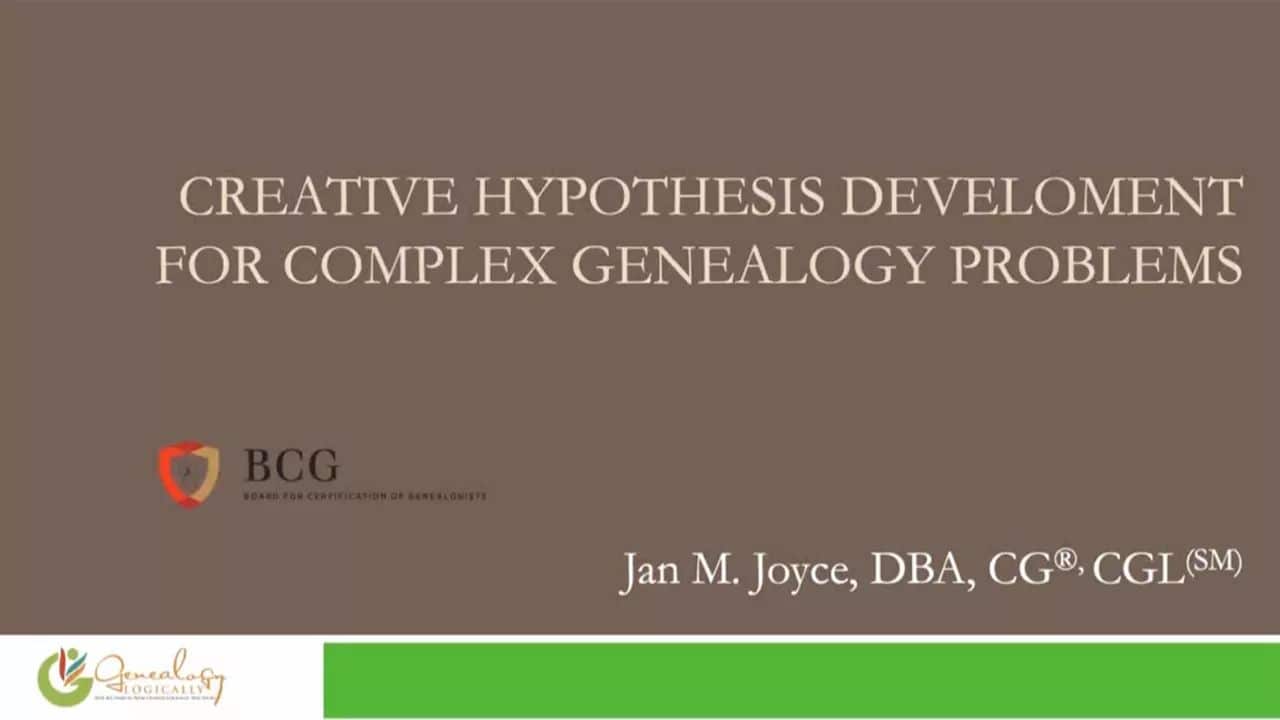 Creative Hypothesis Development for Complex Genealogy Problems