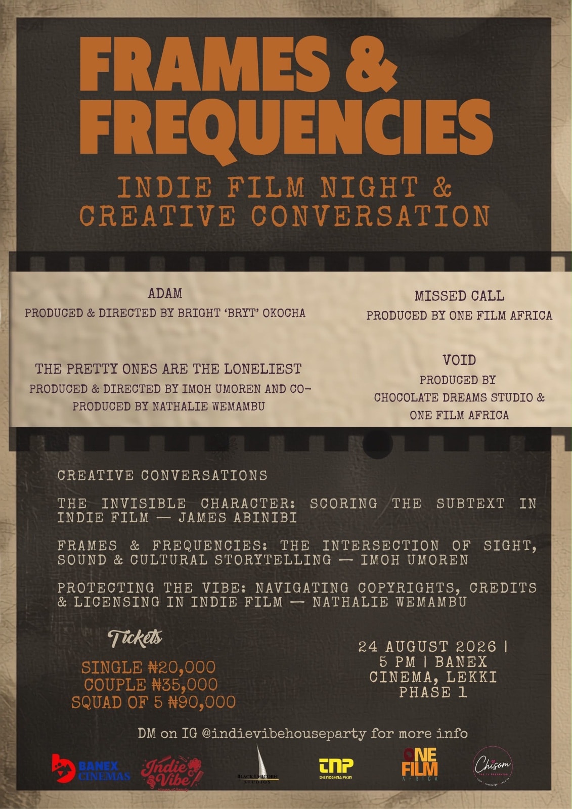 Award-Winning Filmmaker Imoh Umoren Joins James Abinibi, Nathalie Wemambu for Frames and Frequencies