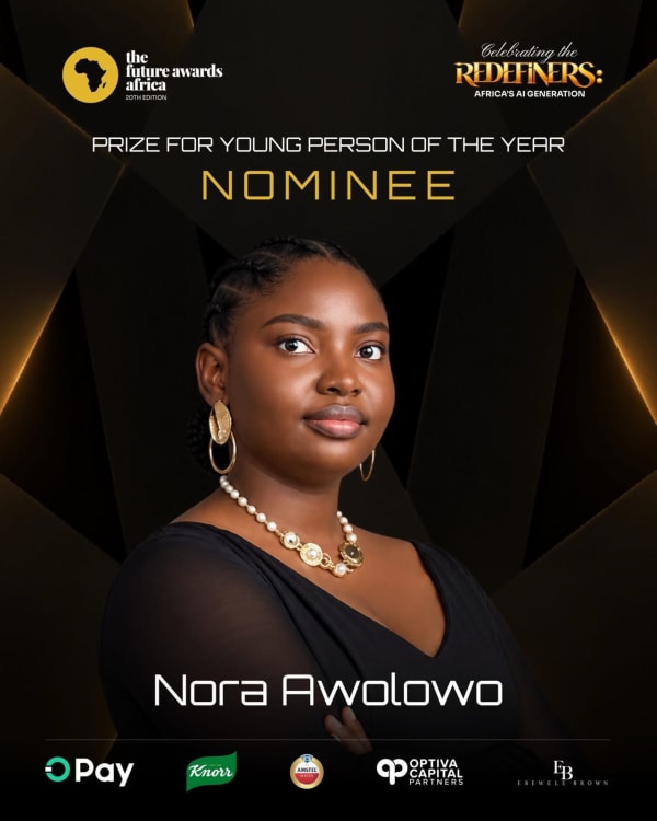 Nollywood filmmaker Nora Awolowo Nominated for The Future Awards Africa’s Young Person of the Year