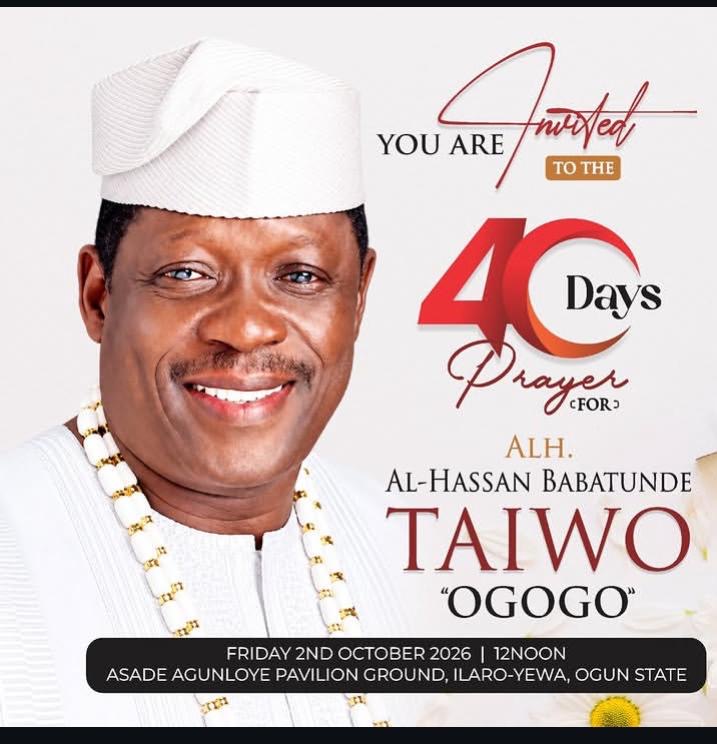 Ogogo's Family Announces 40-Day Fidau Prayer, Set for October 2 in Ilaro