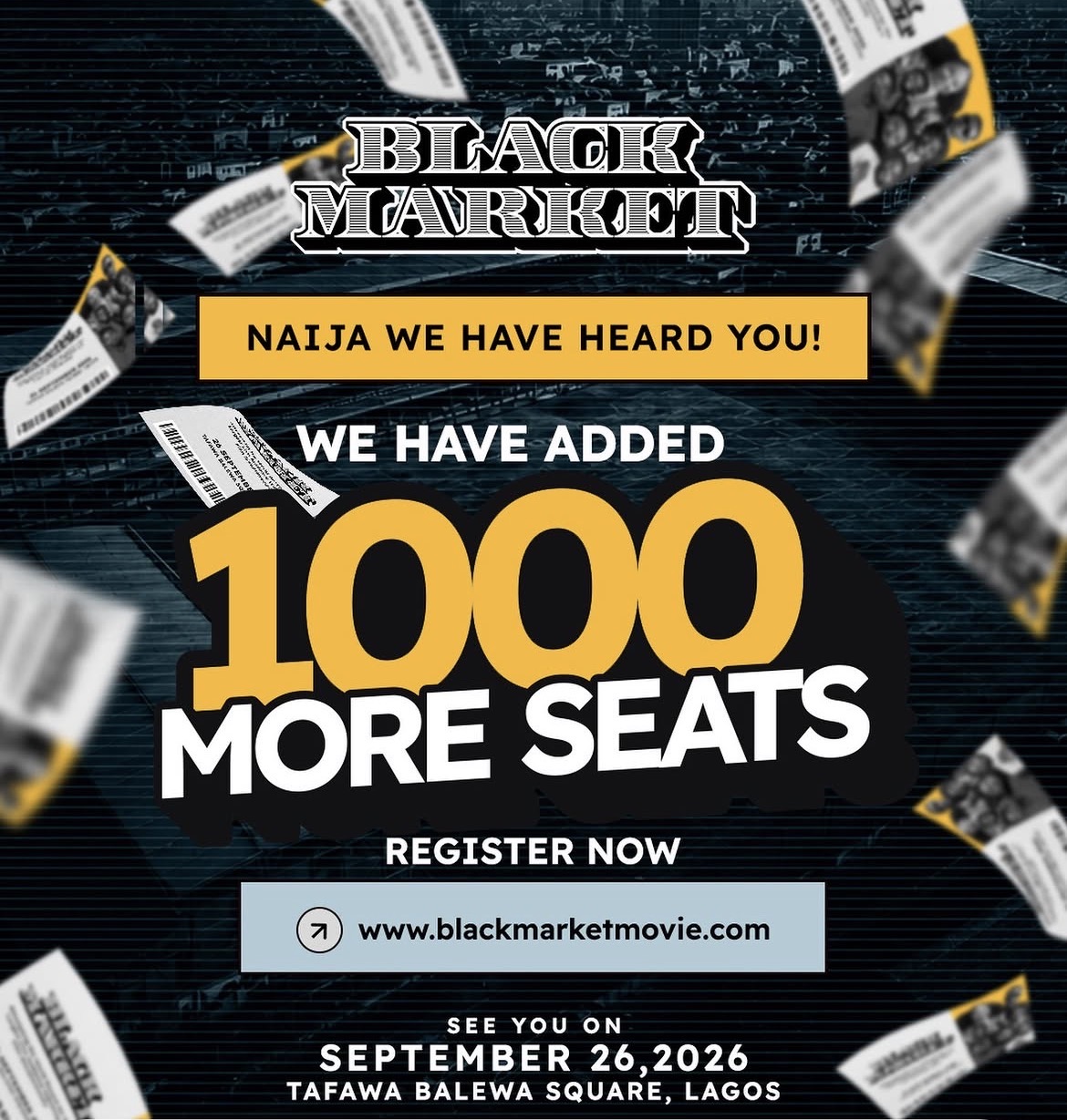 'Black Market' Adds 1,000 More Seats Ahead of September 26 Guinness World Record Attempt in Lagos