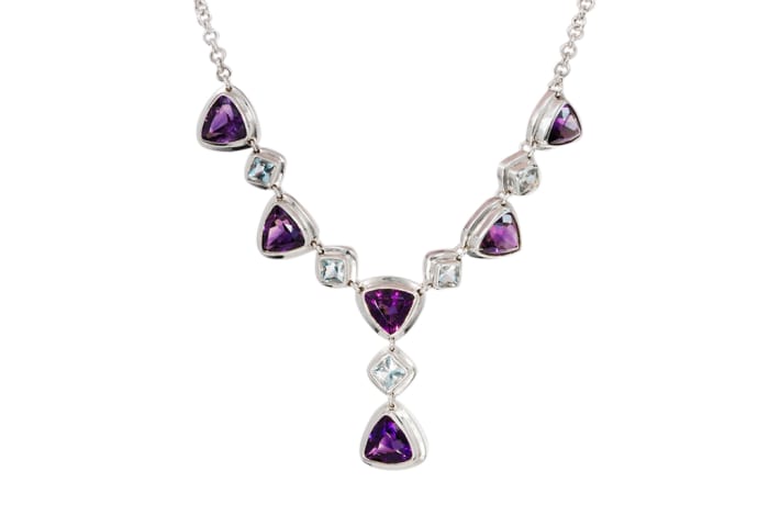 Amethyst and aquamarine necklace top