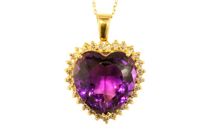 Amethyst heart cheap pendant necklace