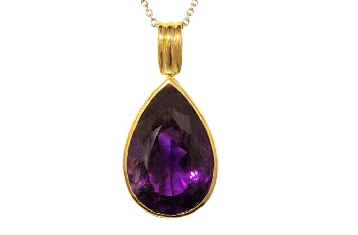 Amethyst teardrop pendant top