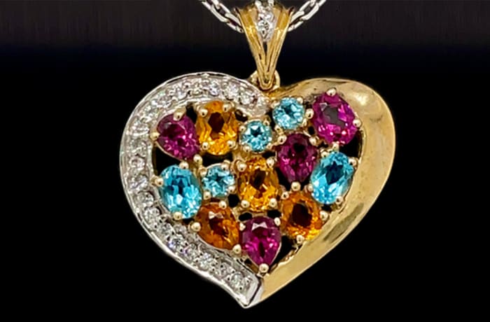 Vivienne Celebration Pendant, Yellow Gold, White Gold, Titanium, Diamonds  and Colored Gemstones - Jewelry - Categories