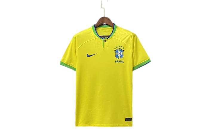 Nike 2022-2023 Brazil Home Football Soccer T-Shirt Jersey (Kids) Yellow