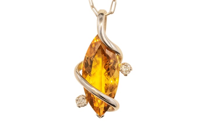 White gold citrine pendant shop