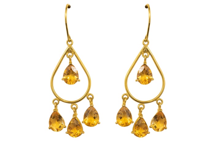 Citrine teardrop earrings clearance