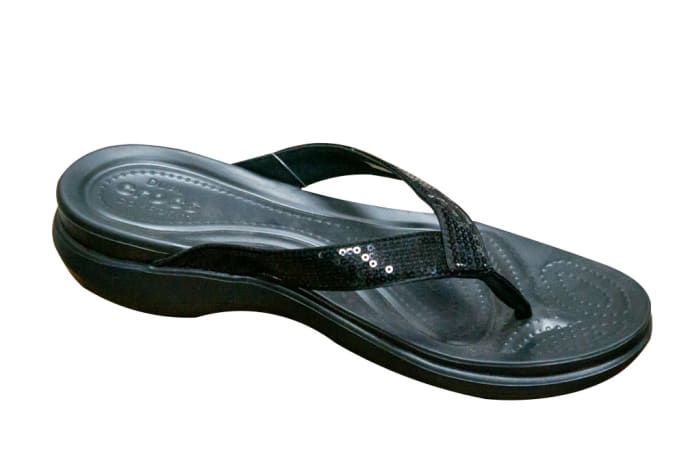 Crocs Ladies Crocband Black Flip Flops and House Slippers | Pro Angling