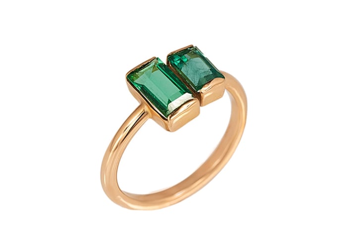 Rose Gold Emerald Pinky Ring Jewel of Africa