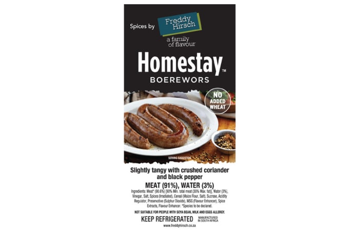 Boerewors - Homestay Non Species Label| Freddy Hirsch