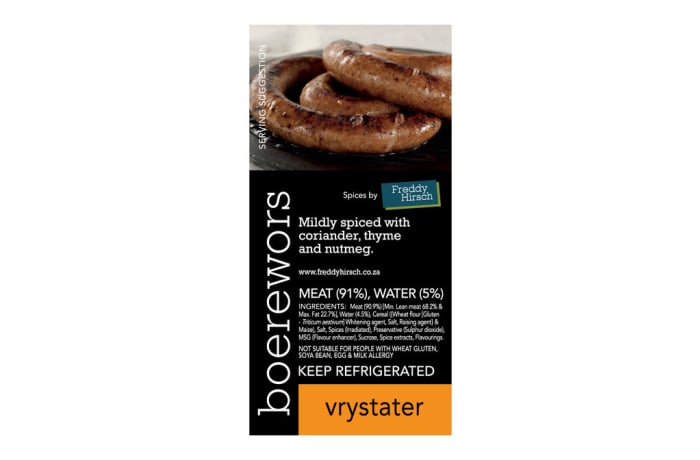 Boerewors - Vrystater Boerewors Label| Freddy Hirsch