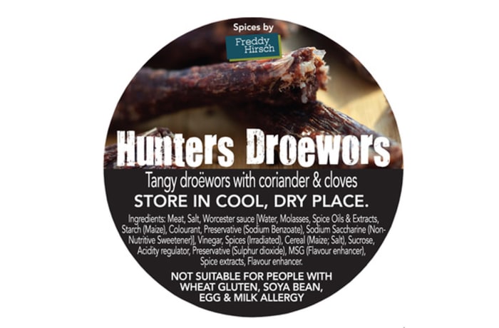 Droewors - Hunters Droëwors Label| Freddy Hirsch