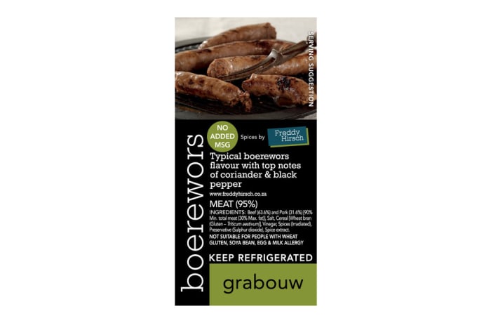 Boerewors - Grabouw Boerewors Label| Freddy Hirsch