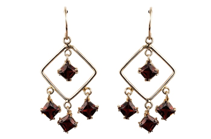 Garnet chandelier earrings clearance