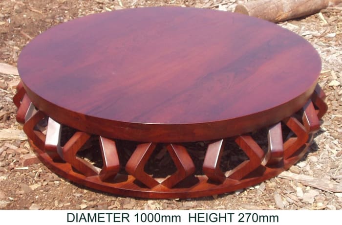 Low Round Diamond Coffee Table Teak Kubu Crafts