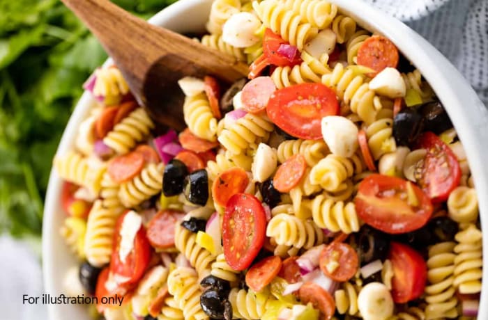 Buffet Option - Starters - Pasta Salad | Le Dolphin's Grand Paradiso Hotel  & Restaurant