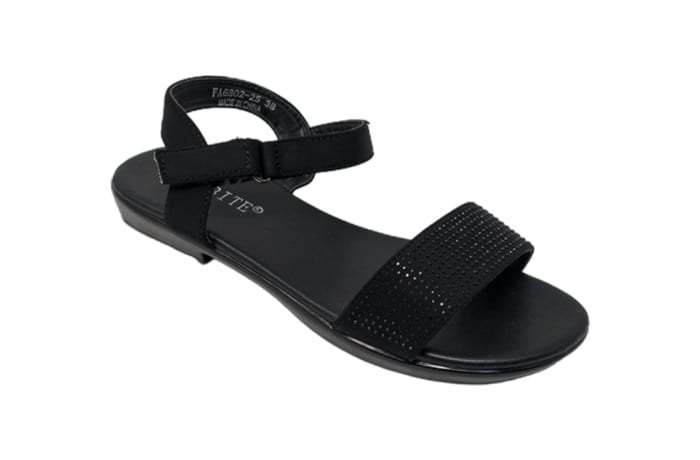 Ladies black ankle strap sandals deals