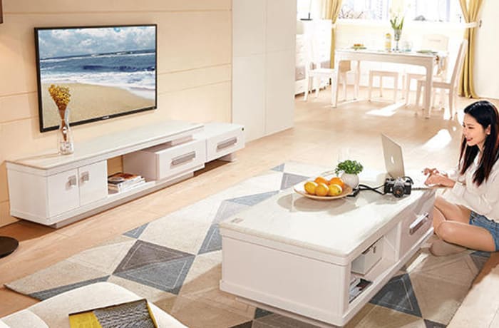 Coffee Table Tv Cabinet Combination Modern Minimalist