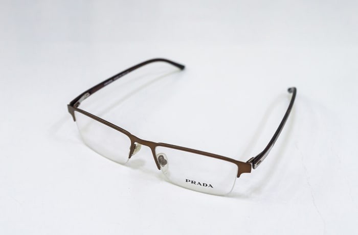 Semi-Rimless Eyeglass Frames - Brown | Tokyo Optician