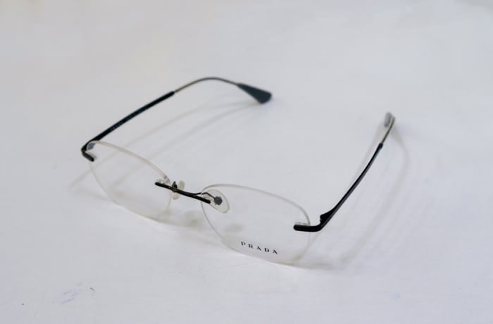 Prada rimless eyeglass frames best sale
