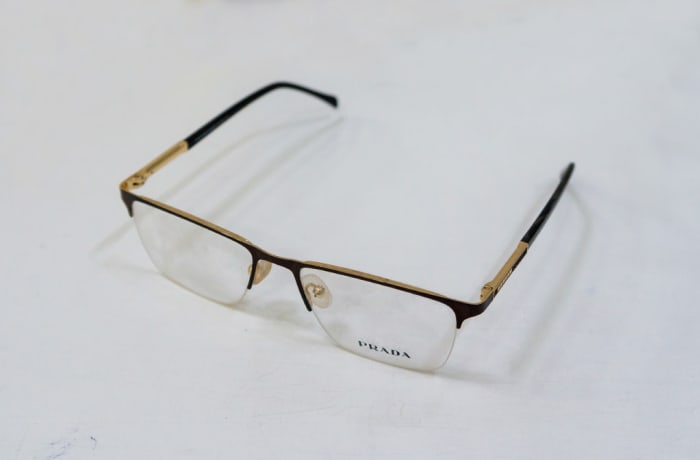 Semi Rimless Eyeglass Frames Black Gold Vision Care Opticians