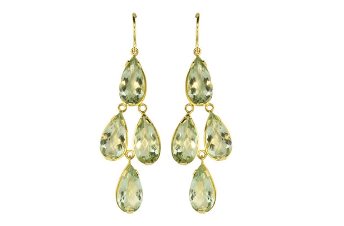 Prasiolite earrings yellow gold best sale