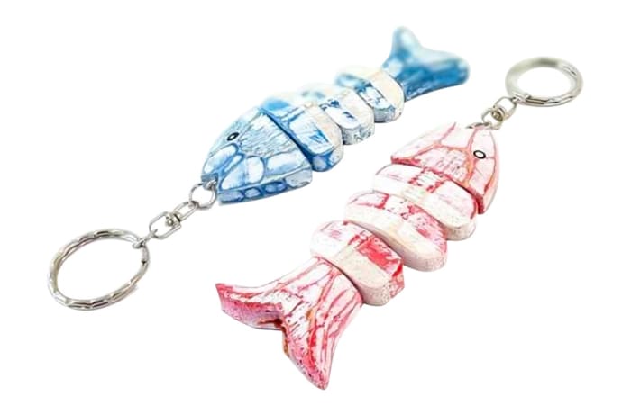 Wooden fish keychain cheap