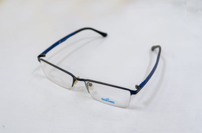 Blue semi rimless glasses on sale