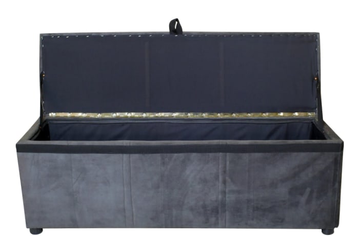 Storage Ottoman Foot End Cabinet Grey Suede Chamboniza Bedding