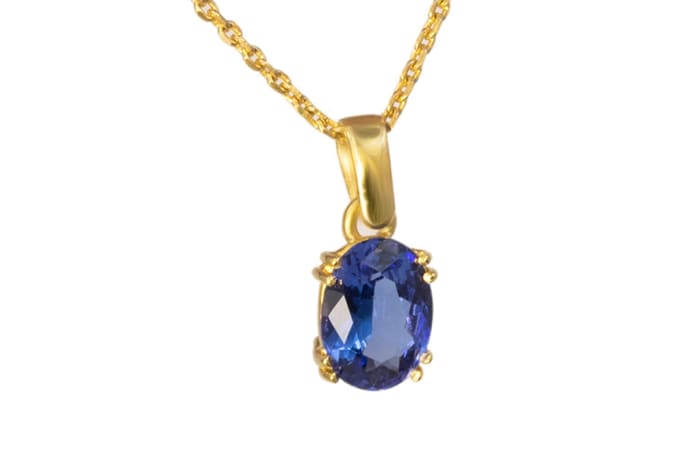 Yellow gold deals tanzanite pendant